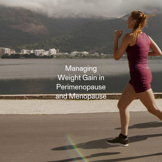 Woman running outdoors to manage weight during perimenopause and menopause with support from natural GLP-1 pathways